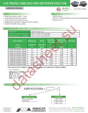 ASPI-0315FSSA-3R3M-T3 datasheet  