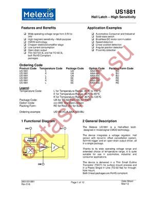 US1881ESE-AAA-000-BA datasheet  