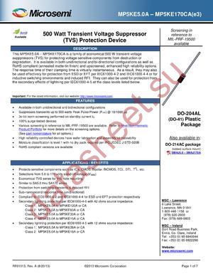 MXP5KE64CA datasheet  