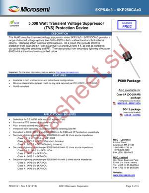 5KP15CAE3/TR13 datasheet  