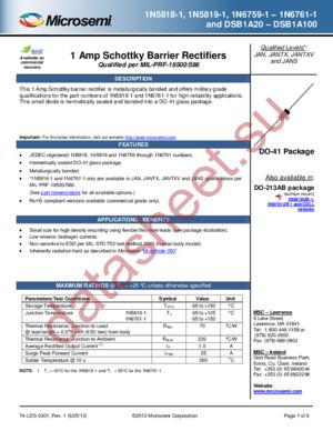 JANS1N5819-1 datasheet  