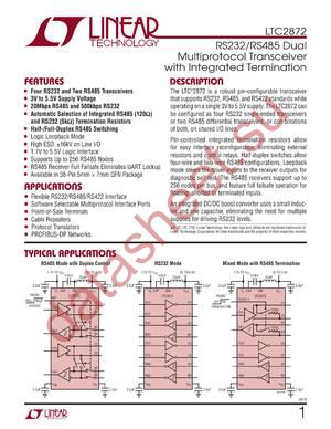 LTC2872CUHF#PBF datasheet  