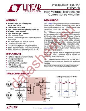 LT1999IMS8-10F#PBF datasheet  