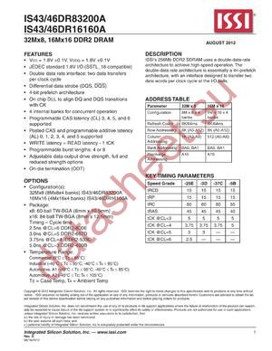 IS43DR16160A-3DBI datasheet  