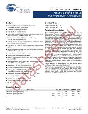 CY7C1314KV18-250BZC datasheet  