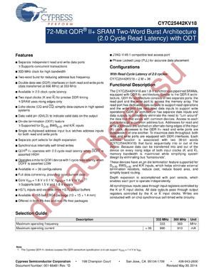 CY7C25442KV18-300BZI datasheet  