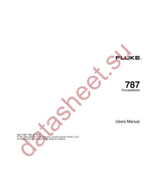 FLUKE-787CAL120 datasheet  