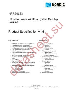 NRF24LE1-Q32-SAMPLE datasheet  