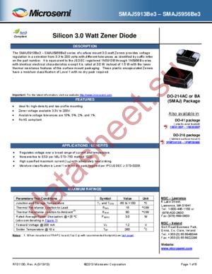 SMAJ5914CE3/TR13 datasheet  