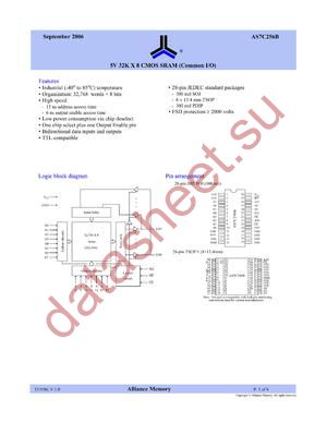 AS7C256B-15PINTR datasheet  