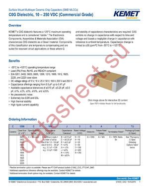 C0805C100C1GACTU datasheet  