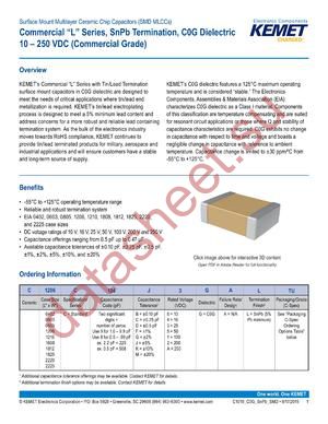 C0805C101J2GALTU datasheet  