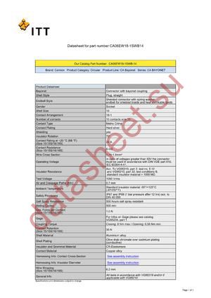 CA06EW18-1SWB14 datasheet  