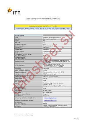 CA3106E14S-6PF187 datasheet  