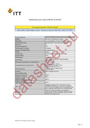 CIR01AF-32-5S-F80 datasheet  