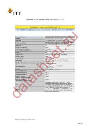 CIR01F-20-29P-F80-T12-15 datasheet  