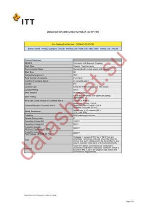 CIR06AF-32-5P-F80 datasheet  