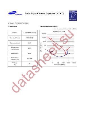 CL21C100CBANNNL datasheet  