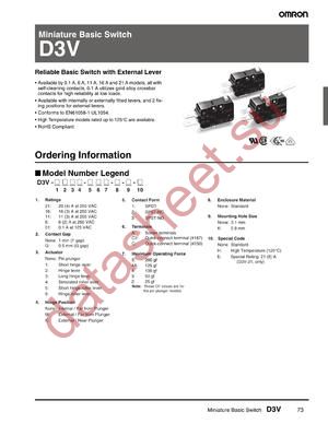 D3V-11G-1C23 datasheet  