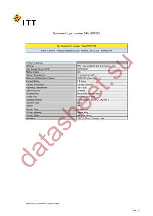 DAM15PF225 datasheet  