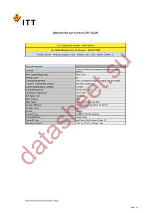 DBM9W4PA190K87 datasheet  