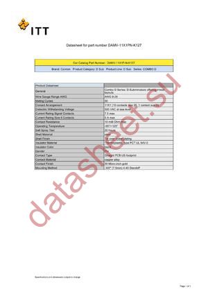 DAMV11X1PNK127 datasheet  