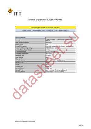 DCM25W3P1A9NA191 datasheet  