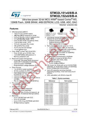 STM32L152VBT6ATR datasheet  