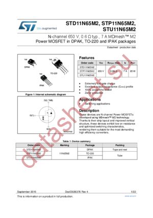 STD11N65M2 datasheet  