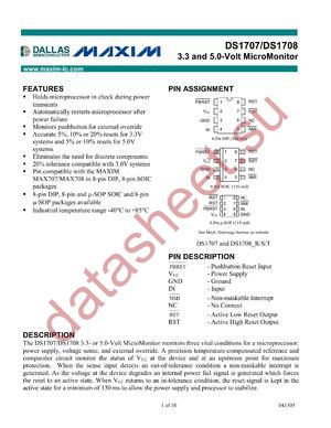 DS1707ESA+T&R datasheet  