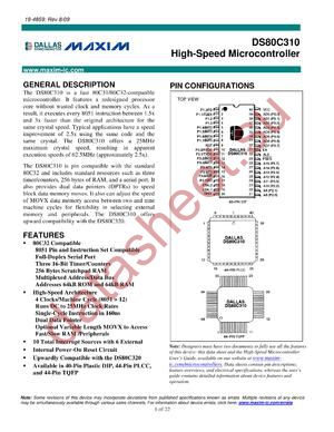 DS80C310-QCG+T&R datasheet  