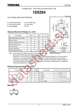 1SS294,LF datasheet  