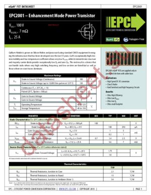 EPC2001 datasheet  