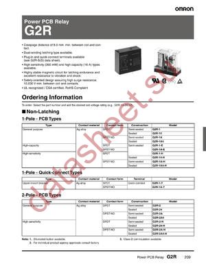 G2R-24-H-T130-DC12 datasheet  