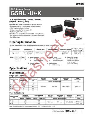G5RLU-1-E DC3 datasheet  