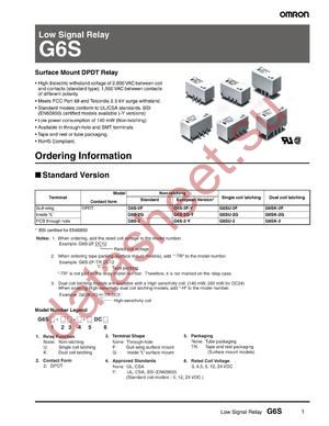 G6S-2-Y DC4.5 datasheet  