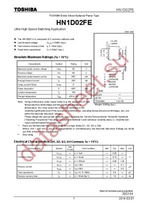 HN1D02FE,LF datasheet  