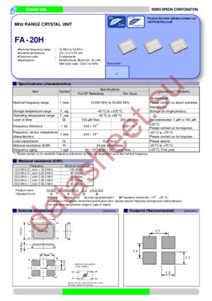 FA-20H 27.0000MD50V-W3 datasheet  