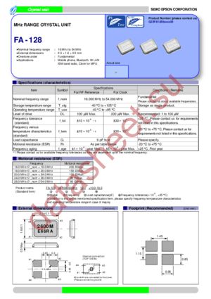 FA-128 50.0000MD50X-G5 datasheet  