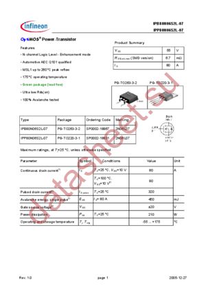 IPB80N06S2L07ATMA3 datasheet  