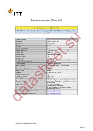KPT01A18-11SX datasheet  