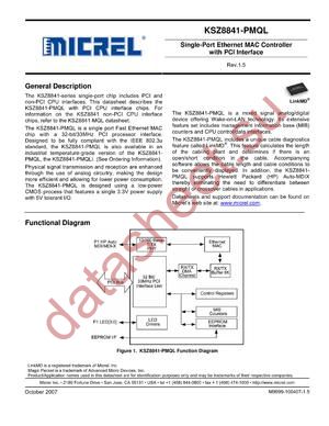 KSZ8841-PMQLI datasheet  