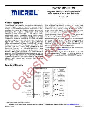 KSZ8864CNXIA TR datasheet  