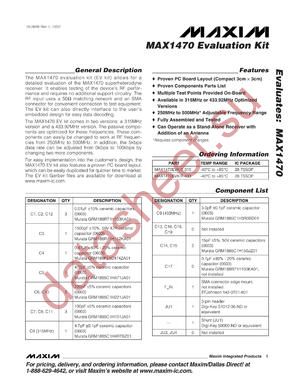 MAX1470EVKIT-315 datasheet  