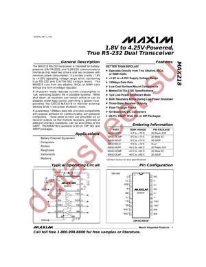 MAX218CPP+ datasheet  