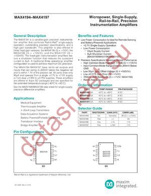 MAX4195ESA+ datasheet  