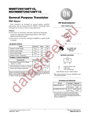 NSVMMBT2907AWT1G datasheet  