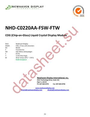 NHD-C0220AA-FSW-FTW datasheet  