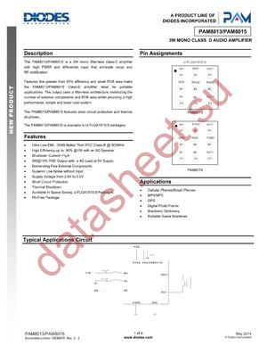 PAM8013AKR datasheet  