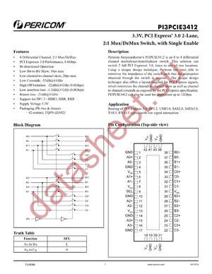 PI3PCIE3412ZHEX datasheet  